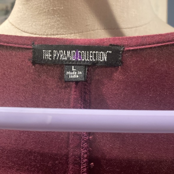The Pyramid Collection burgandy tunic. Sz. Large. - Picture 2 of 7